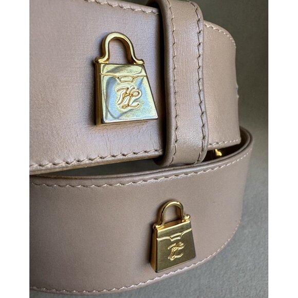 Karl Lagerfeld Vintage Beige Leather Gold Hardware Bags Decor - Picture 3 of 12